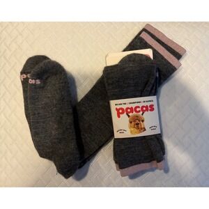 Pacas Womens Compression Knee High Socks Charcoal Pink Alpaca Blend M/L 8205